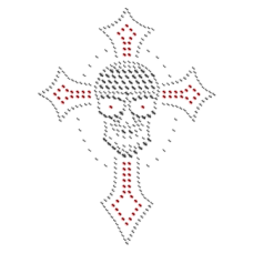1026-RS Goth Cross Skull