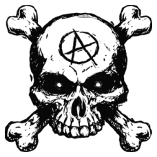 2141 Anarchy Skull Black 11.5x11.5
