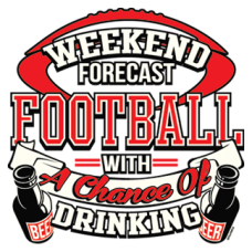 2204 Weekend Forcast Football With A Chance Of Drinking 11.5x11.75