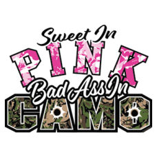 2212 Sweet In Pink Bad Ass In Camo 11.5x8.5